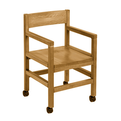 420 / Classic Solid Wood Arm Chair with Casters thumb