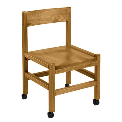 421 / Classic Solid Wood Side Chair with Casters thumb